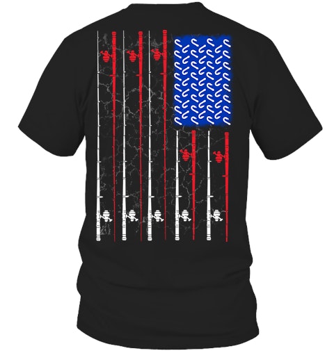 Fishing Rod American Flag Fisherman Gift Back Design Fishing Rod American Flag Fisherman Gift Back Design